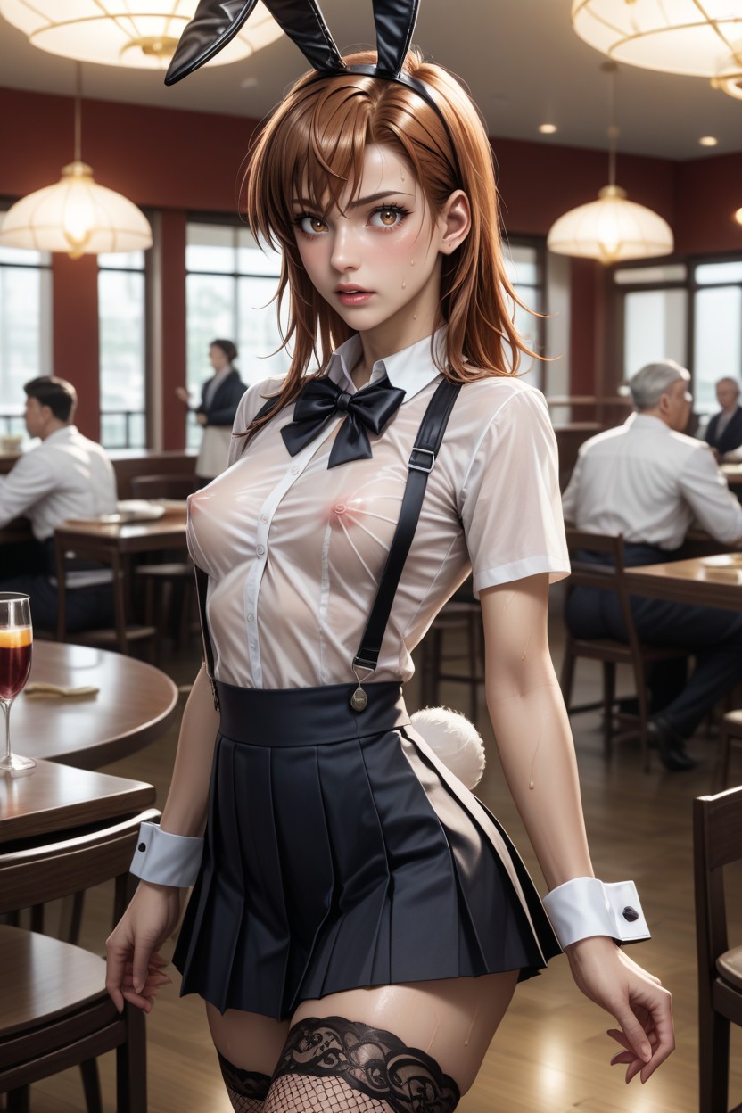 Waist, Strapless Shirt, Hard Nipple Hentai IA