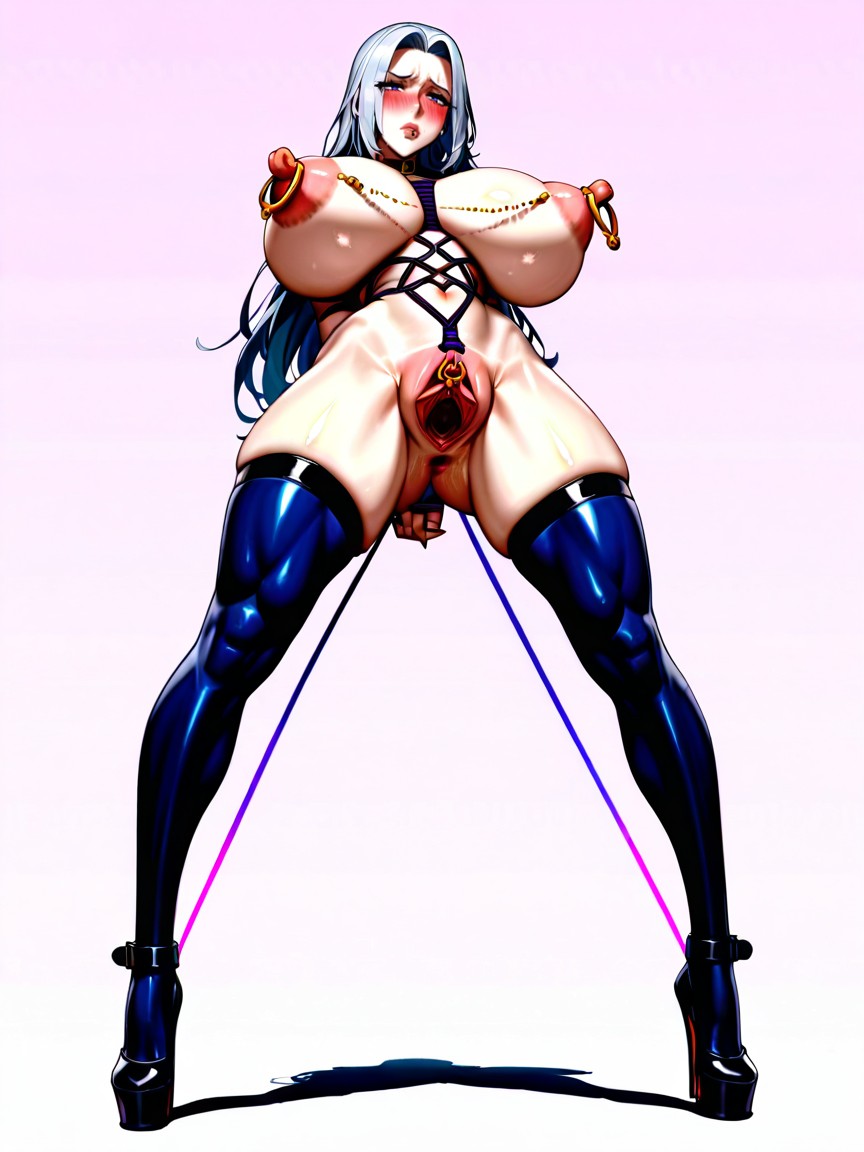 Full Body, Gaping Pussy, Simple Background Hentai AI Porn