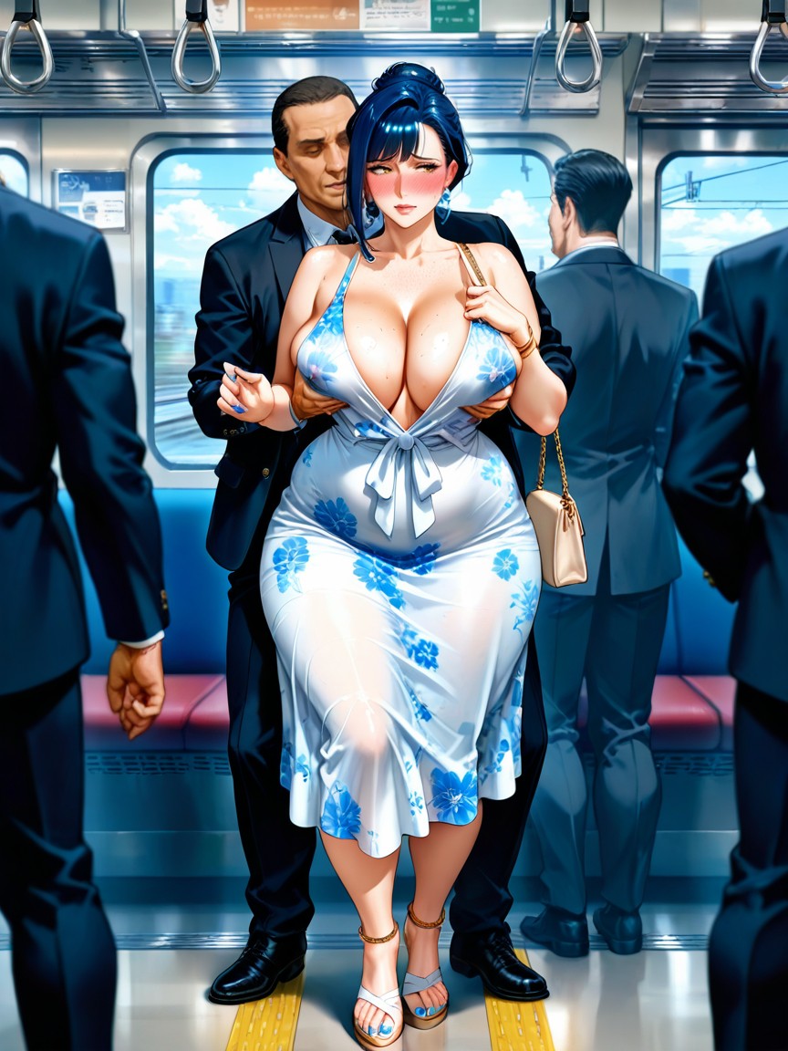 Light Perspiration, Sandals, Groping Hentai AI Porn