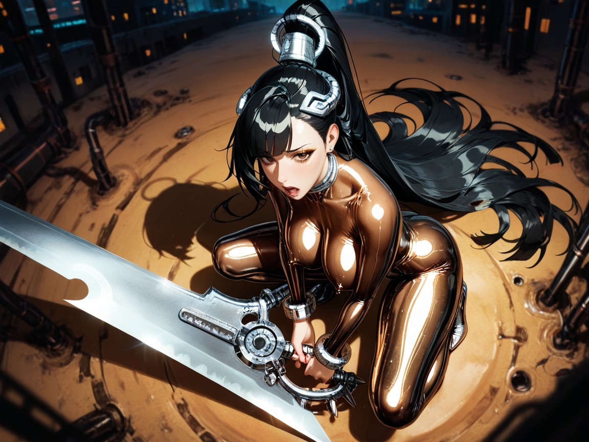 Wet Clothes, Industrial Sci-fi Aesthetic City, Soft Depth Of Field Hentai AI Porn