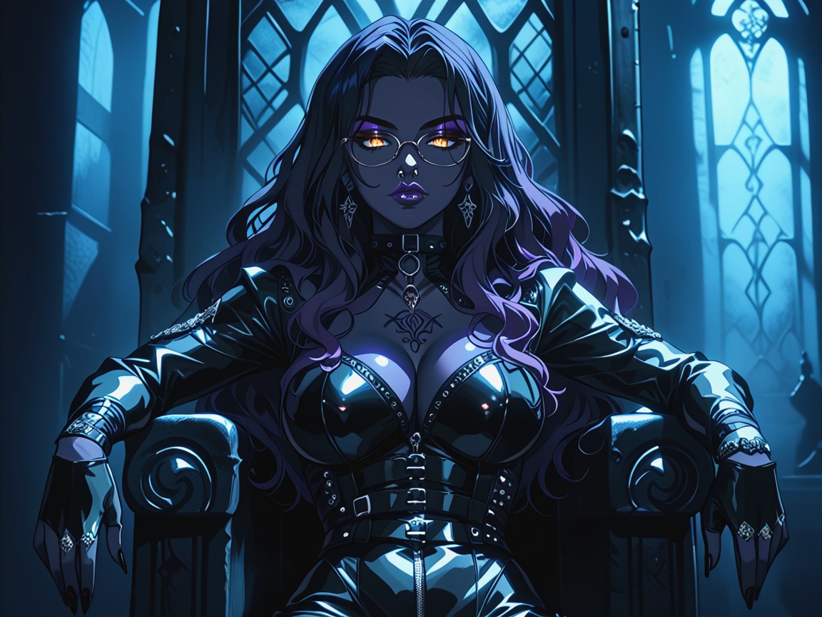 Nose, Black Nails, Black Latex Suit Hentai AI Porn
