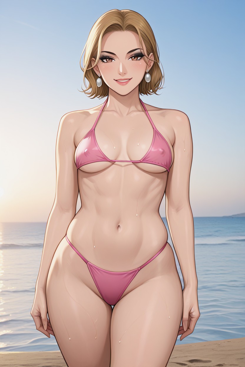 Sweaty, Waist Shot, Beach Hentai AI Porn