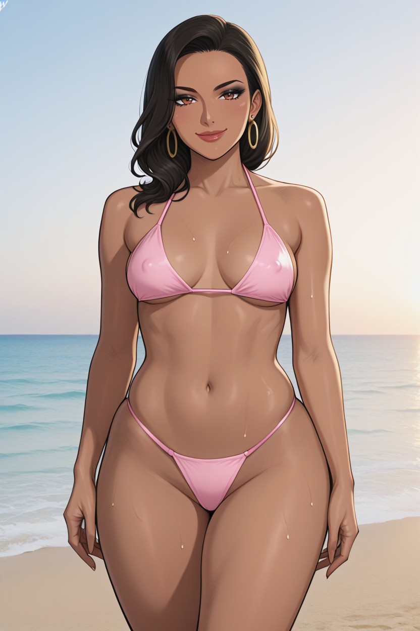 Front View, Dark Skin, Thick Hentai AI Porn