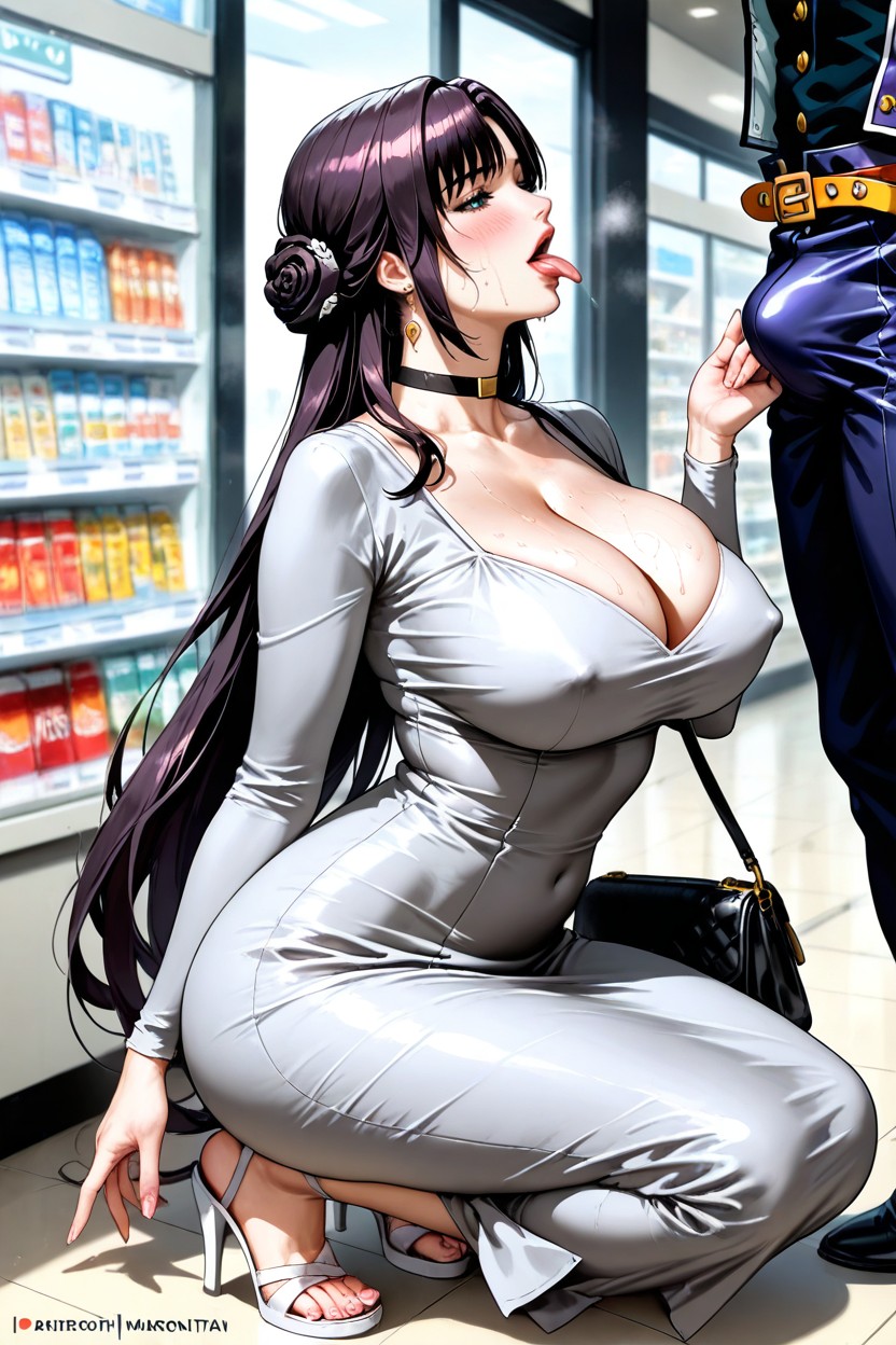 Sweaty, Squatting, Erect Nipple Hentai AI Porn