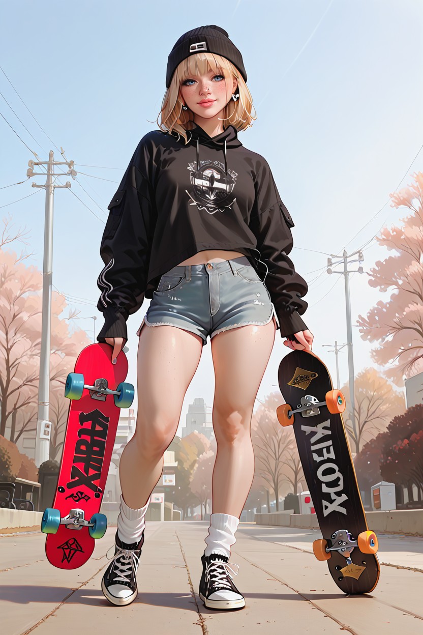 Rear View, Stubby Nose, Pale Skin Hentai AI Porn
