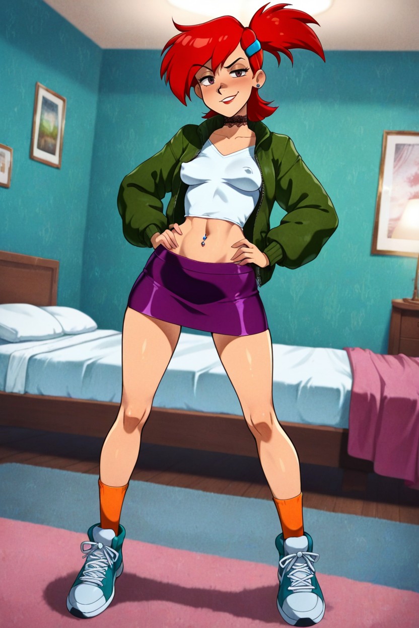 Detailed Face, Smirk, Perky Breasts Hentai AI Porn