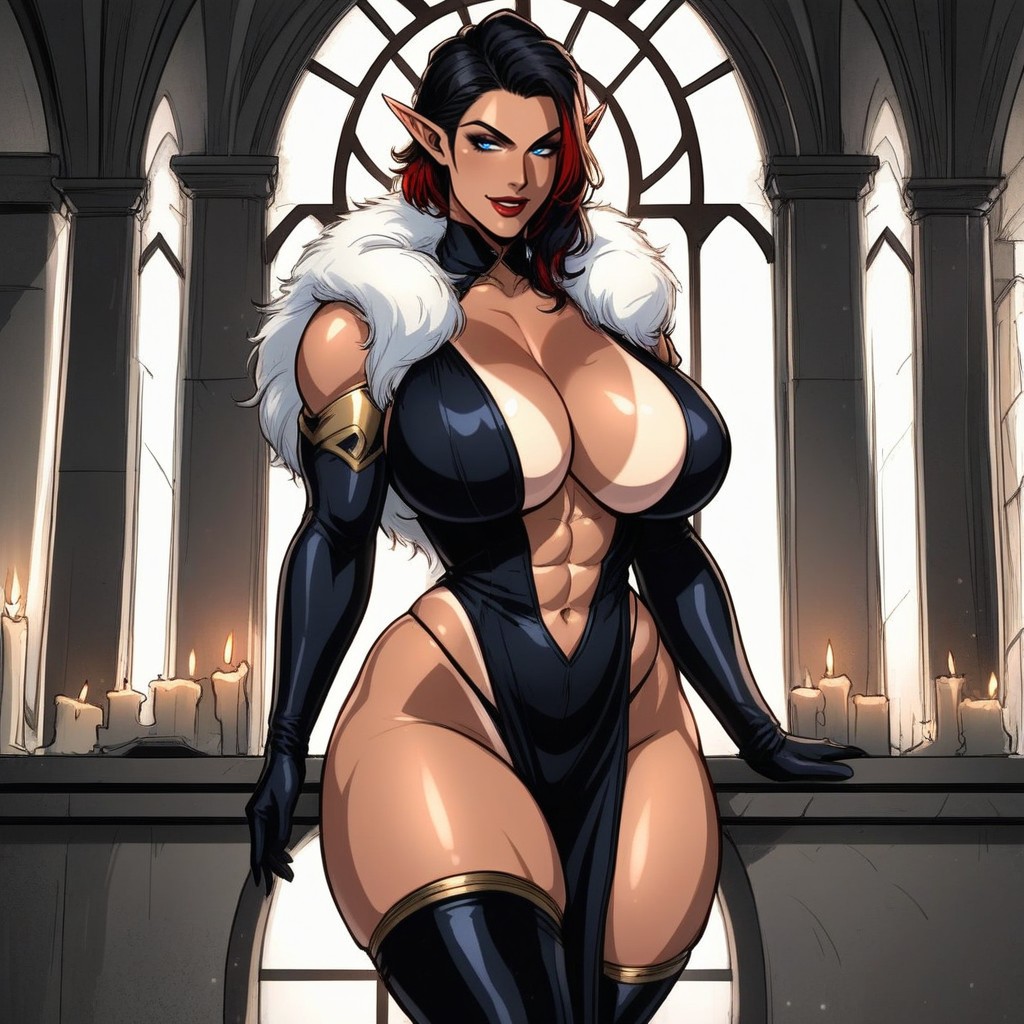 1 Person, Blue Eyes, Black Outfit Hentai AI Porn
