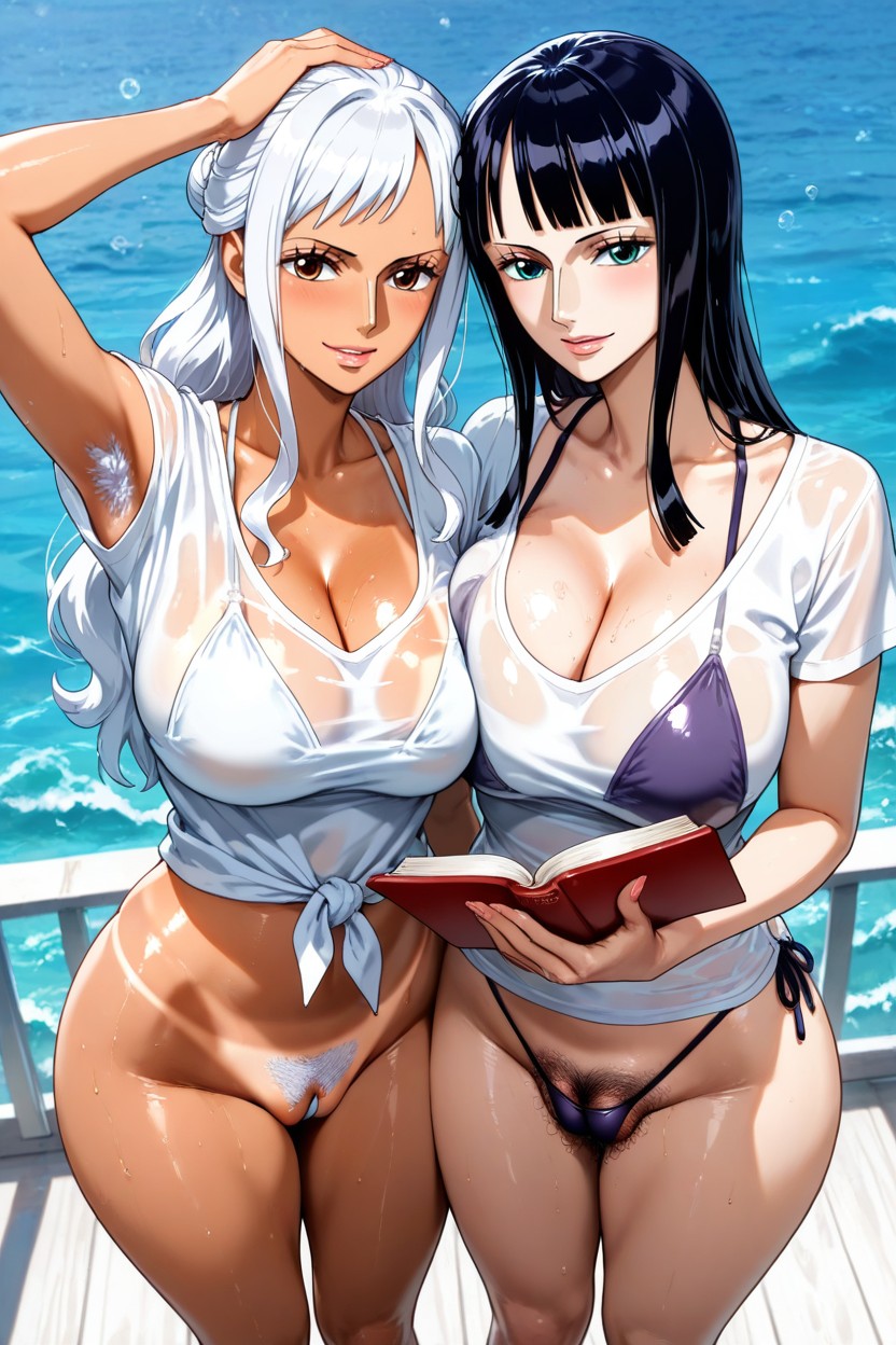 Book On Hand, Wide Angle, Duo Hentai AI Porn