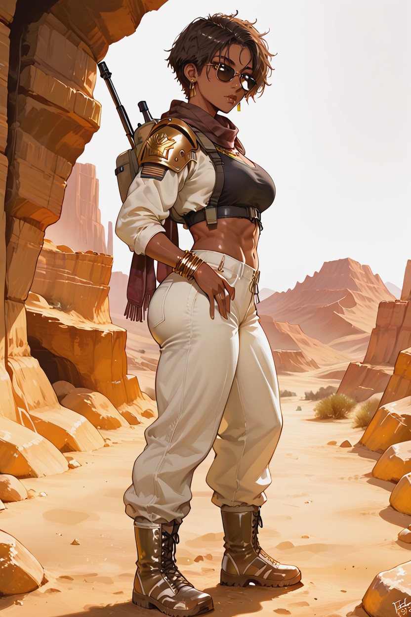 Perfect Anatomy, She Has Dark Brown Skin, Gold Necklace Hentai AI Porn
