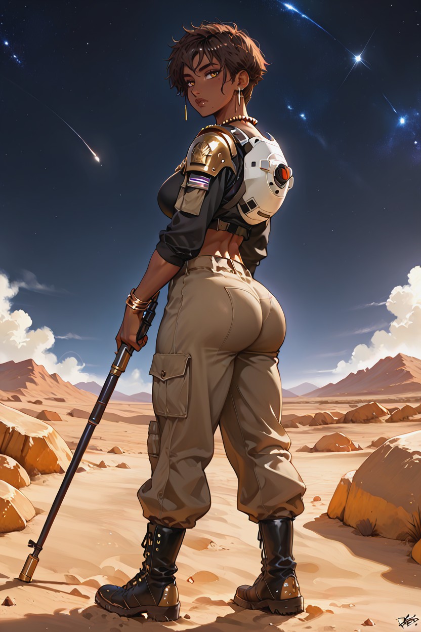 Kneepads, Large Boots, Very Short Hair Hentai AI Porn