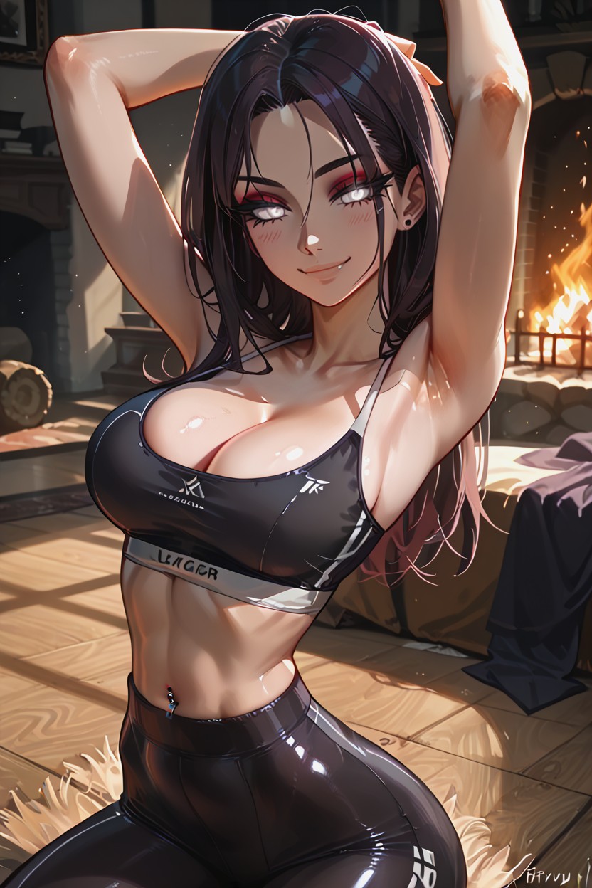 Warm Lighting, Smug Expression, Sleek Stomach Hentai AI Porn