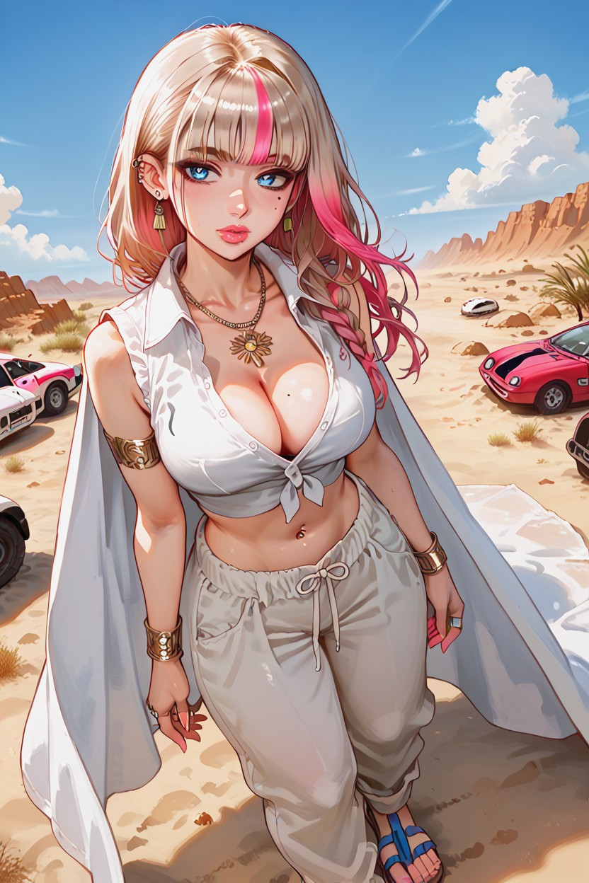 Side View, Color Pallet Pink, Voluptuous Hentai AI Porn