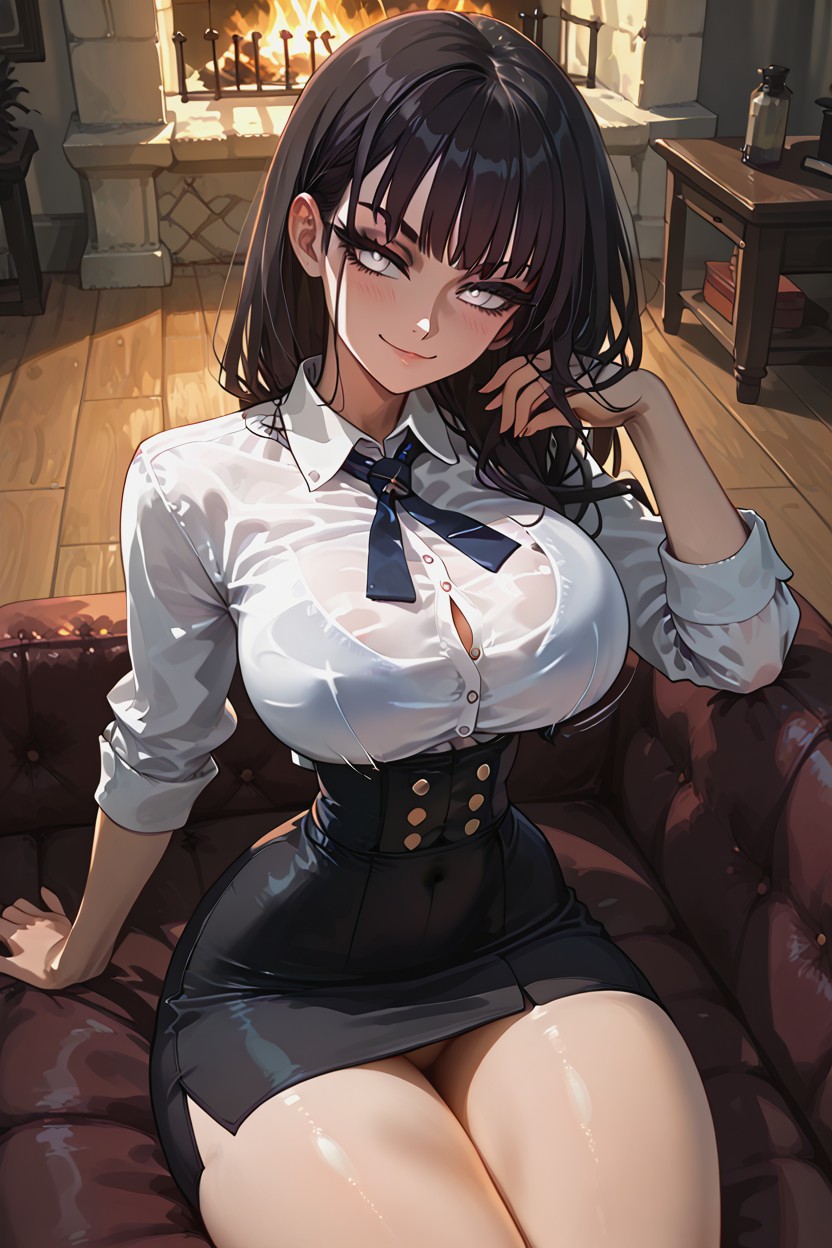 Looking At Viewer, Contoured Stomach, Warm Lighting Hentai AI Porn