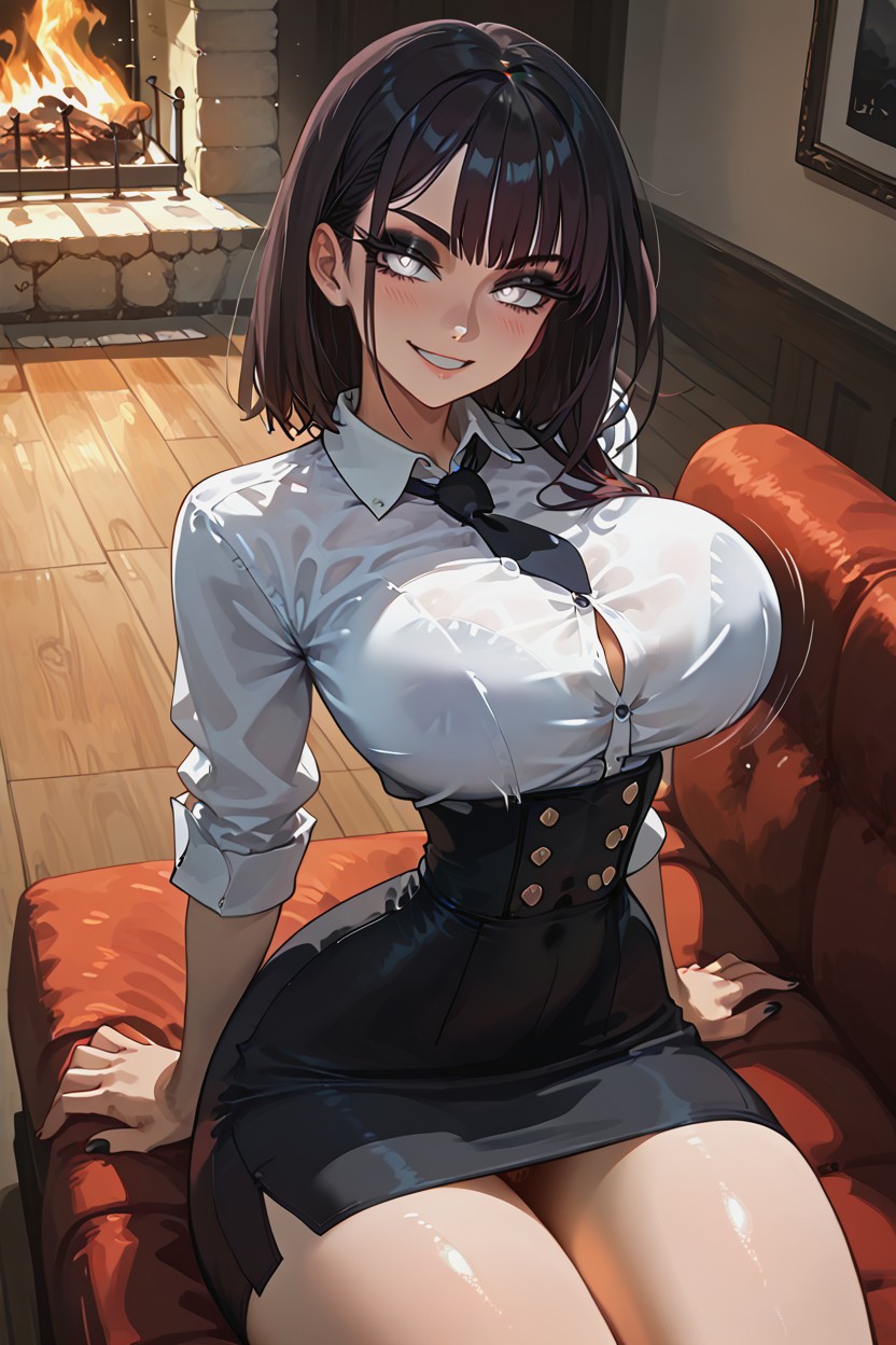Light Reflecting Off Body, Tight Pencil Skirt, Very Smug Hentai AI Porn