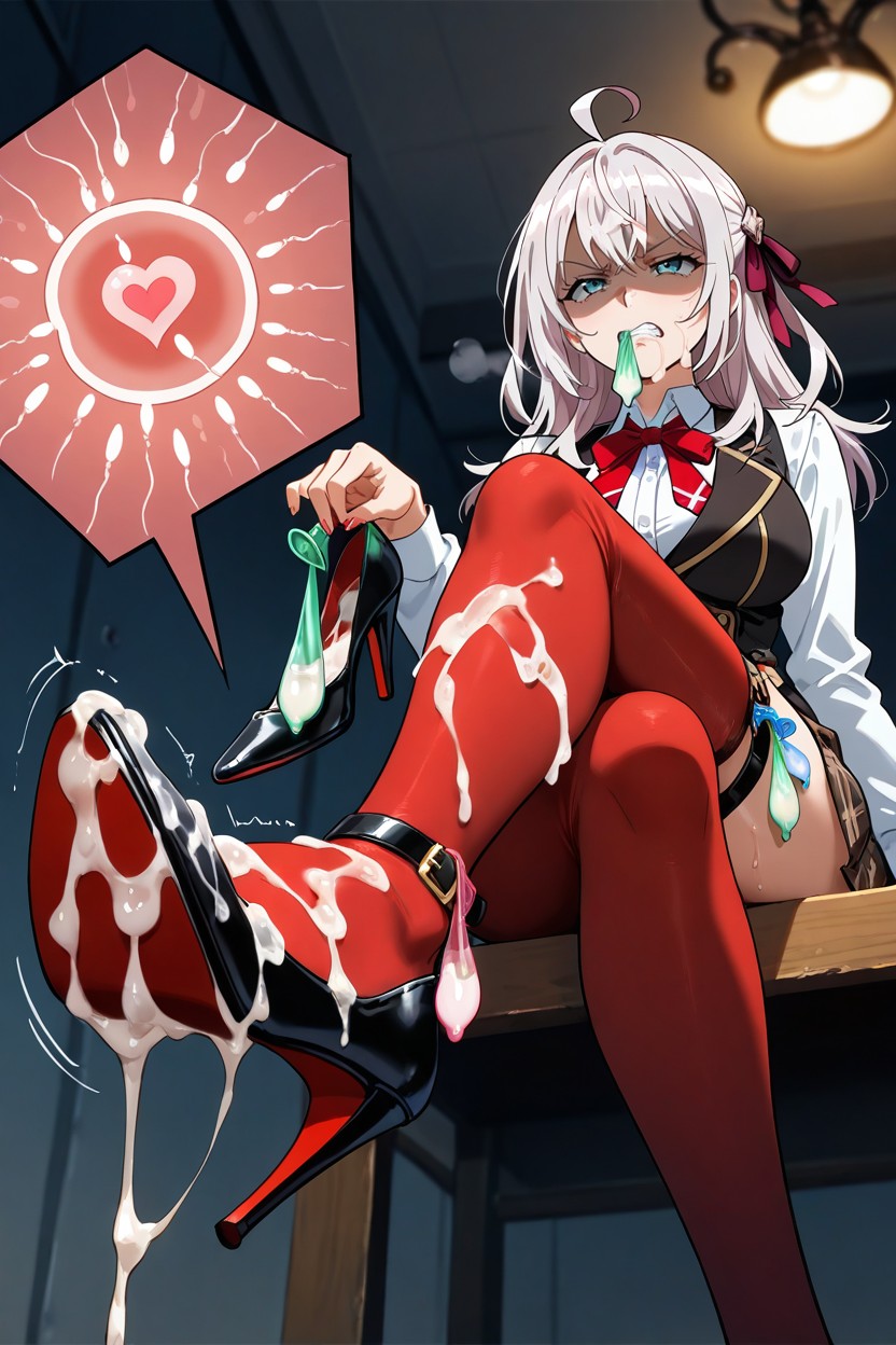 Scowl, Drenched In Cum, Semen On High Heels Hentai AI Porn
