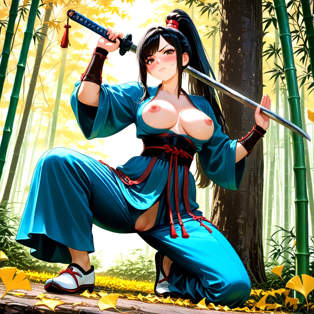 Outfir Opened, Plano Mediot, Long Black Hair Hentai IA