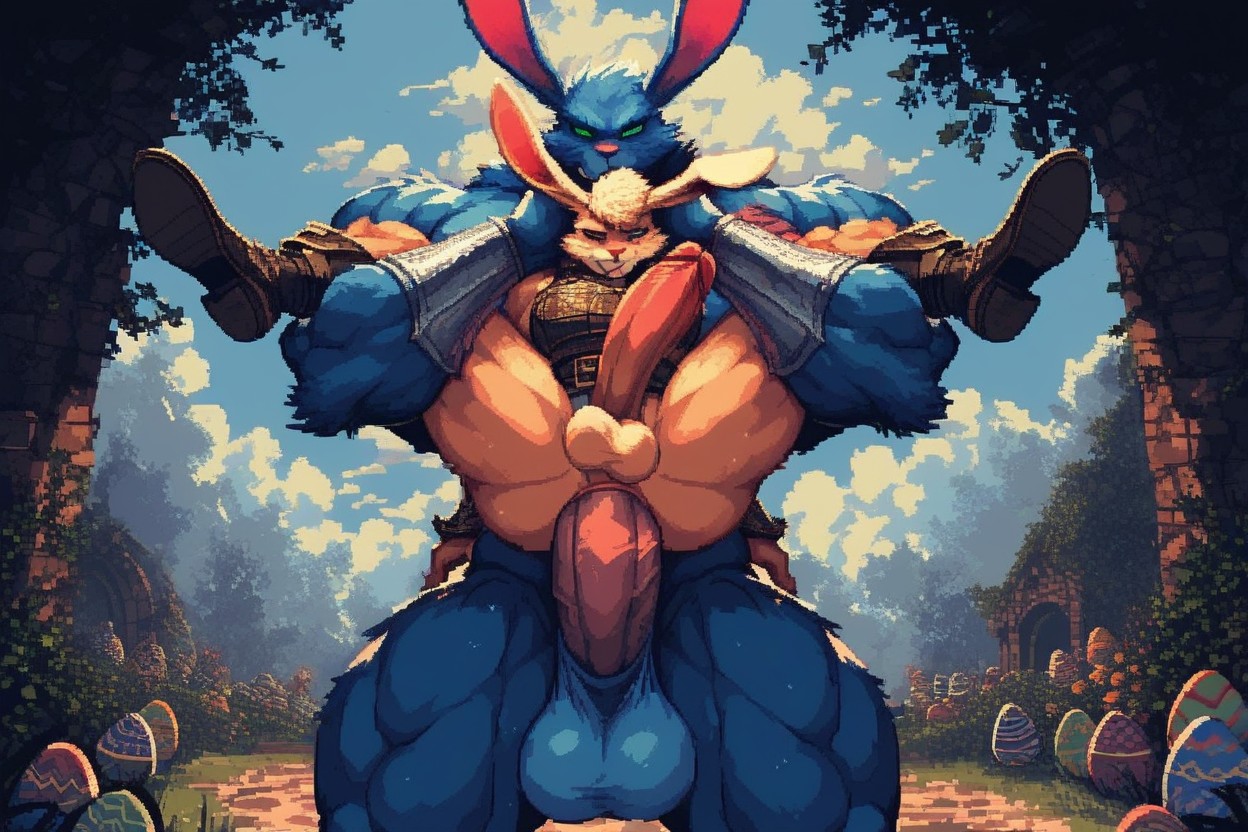 Gray-blue Fur, Only Males, Gay Hentai AI Porn