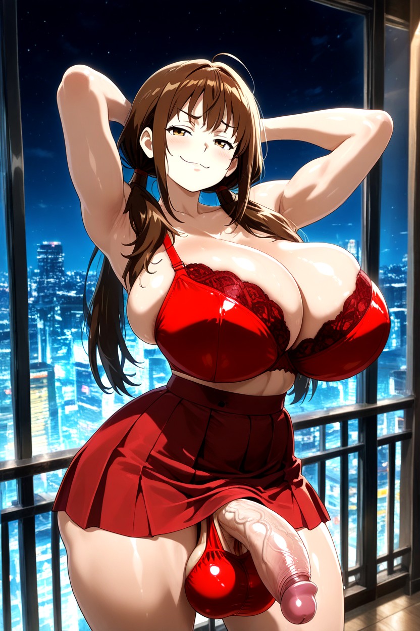 Brown Hair, Looking At Viewer, Huge Breasts Hentai AI Porn