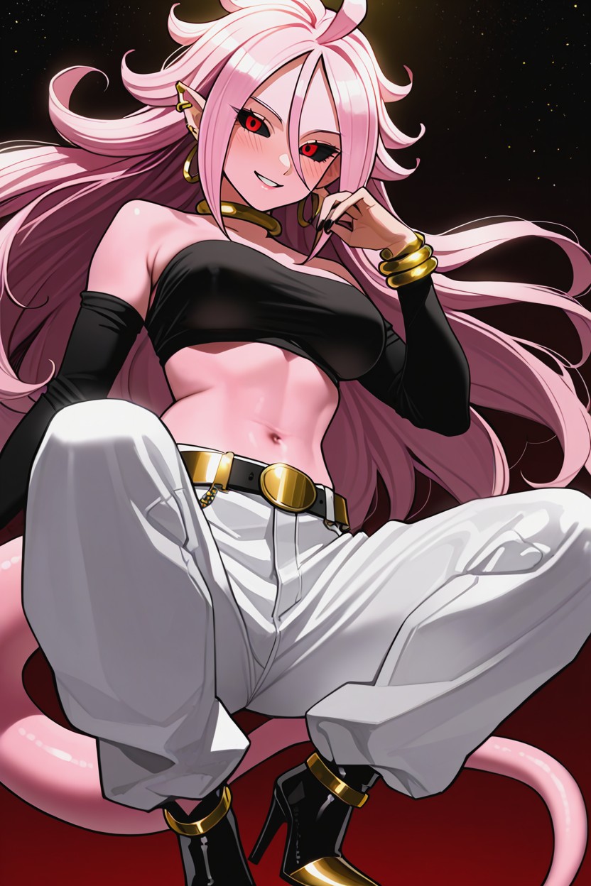Sleek, And Pointed Elven Ears Her Eyes Are A Striking Red With Black Sclera, 25+ Hentai AI Porn