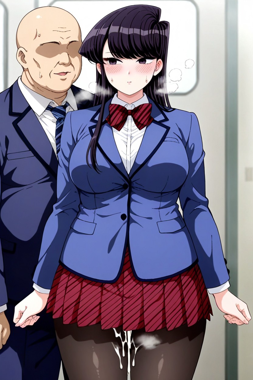 Red Skirt, Blush, Shouko Komi Hentai AI Porn