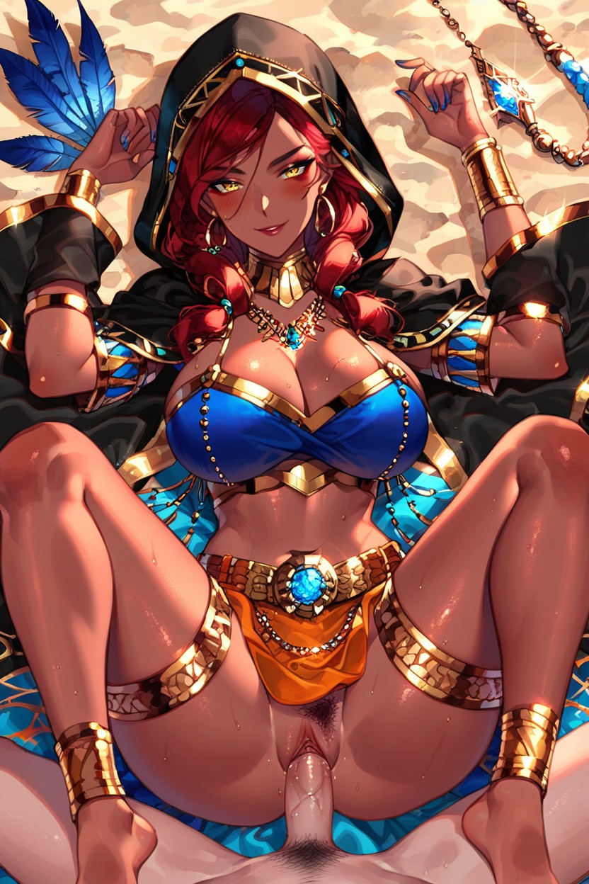 Detailed Textures, Yellow Eyes, Huge Breasts Hentai AI Porn