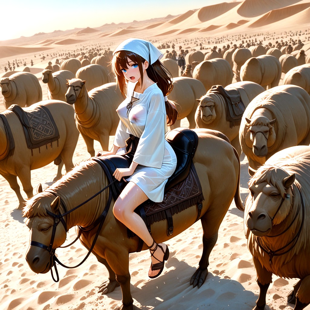Desert Shimmer, Exotic Beauty, Skinny Hentai AI Porn