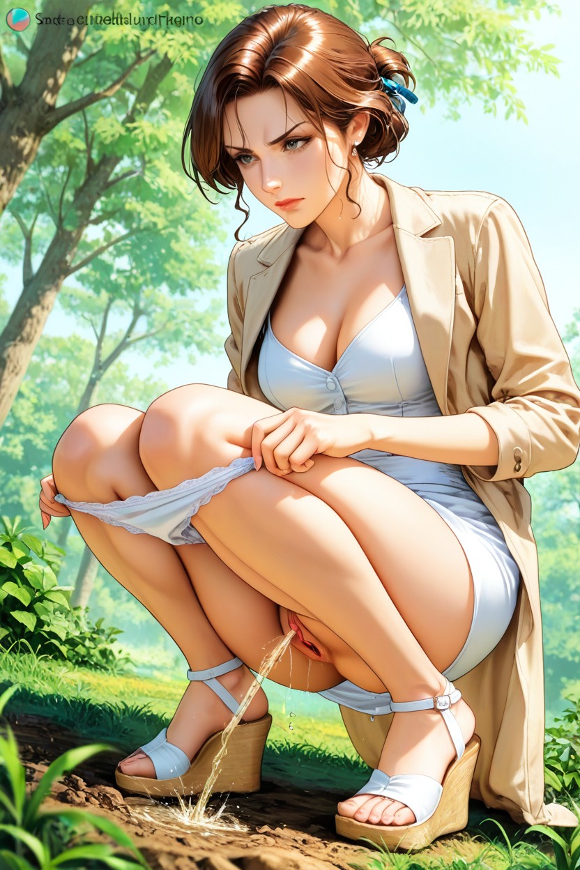 Dutch-angle View, Light Outlines Body Shapes, In A Half-squat Hentai AI Porn