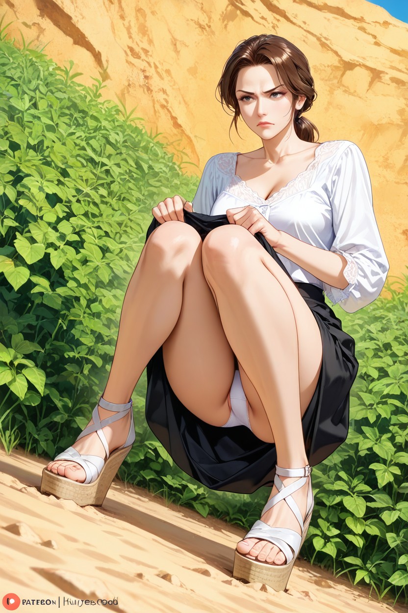 Pussy, Small Breasts, White Blouse Hentai AI Porn
