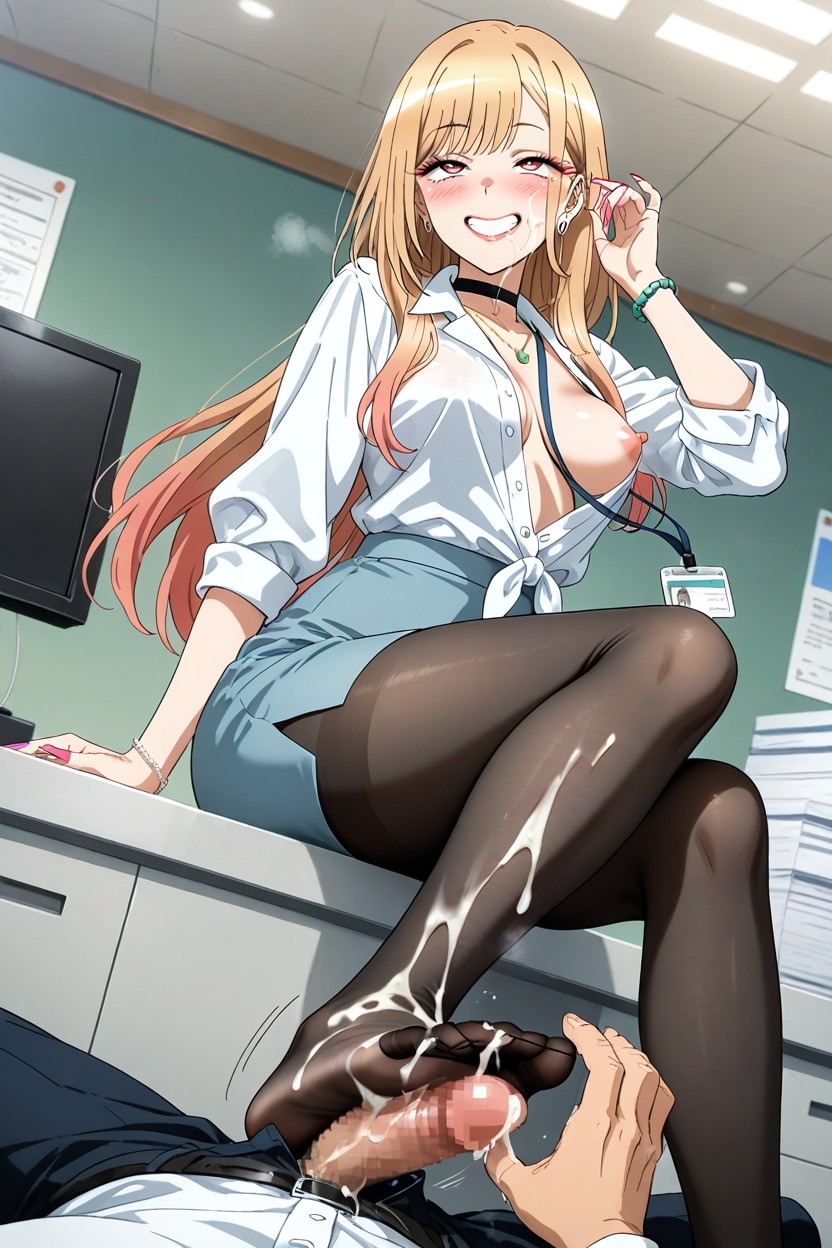Hetero, Footjob, Cum On Feet Hentai AI Porn