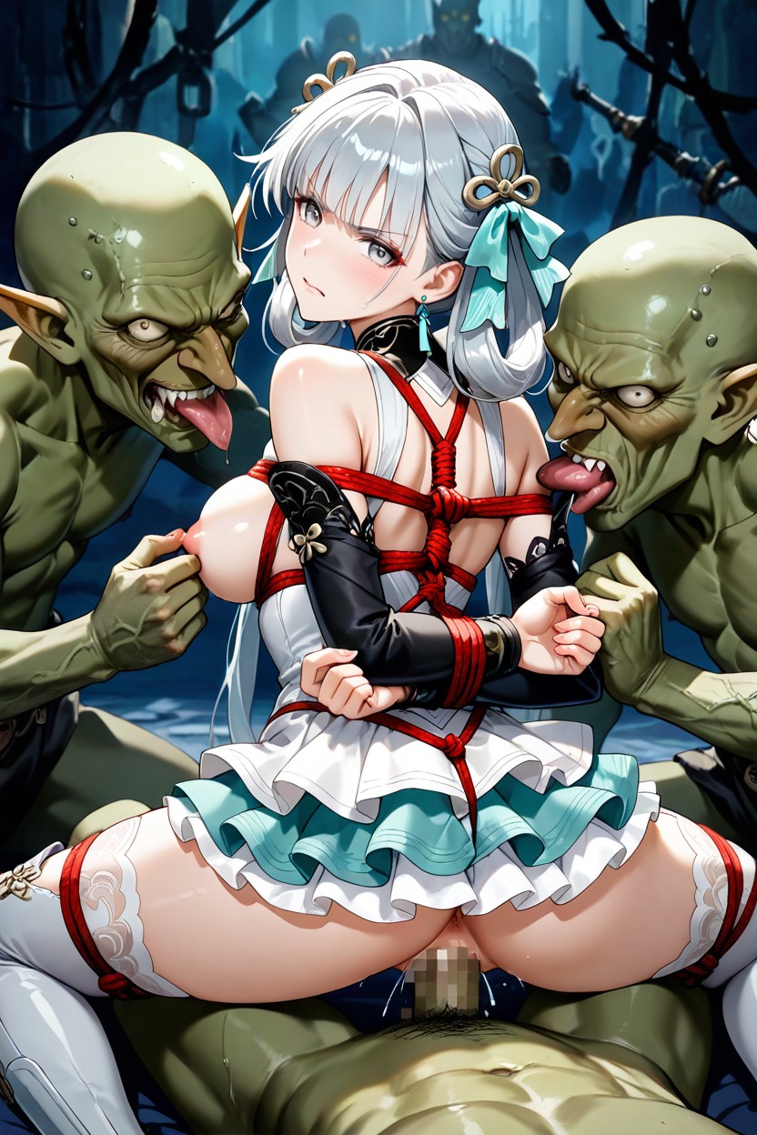 Bound Arms, Group Sex, Tired Hentai AI Porn