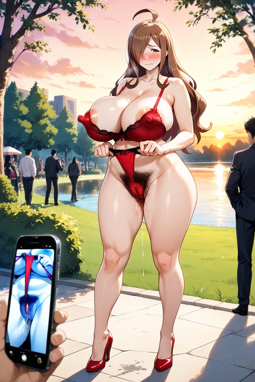 Crowd, Fit Milf, Full Body Hentai AI Porn