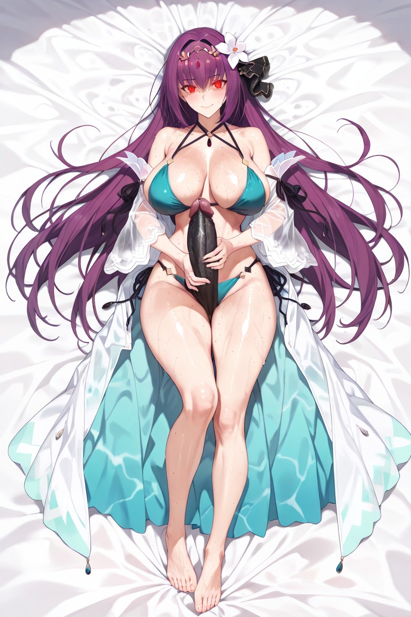 Laying On Bed, Laying, Detailed Face Hentai AI Porn