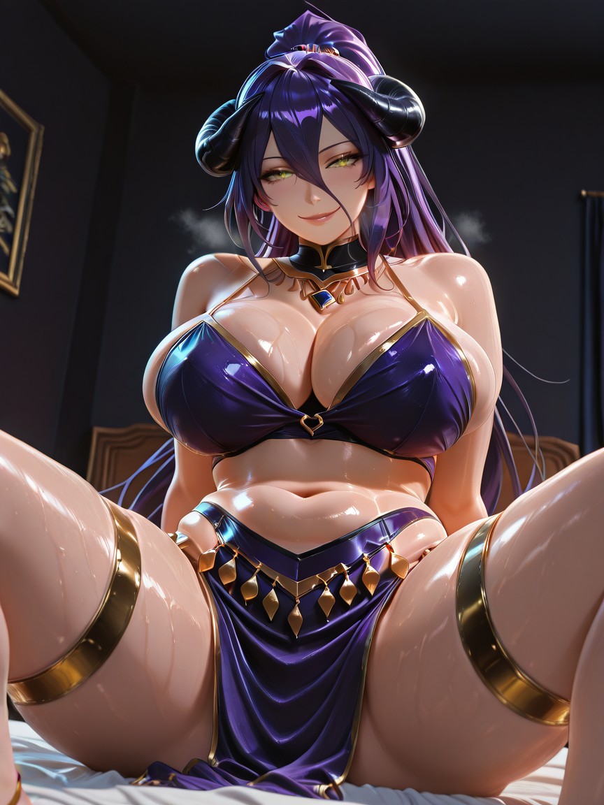 Dark Room, Extremely Oiled Body, Front View Hentai AI Porn