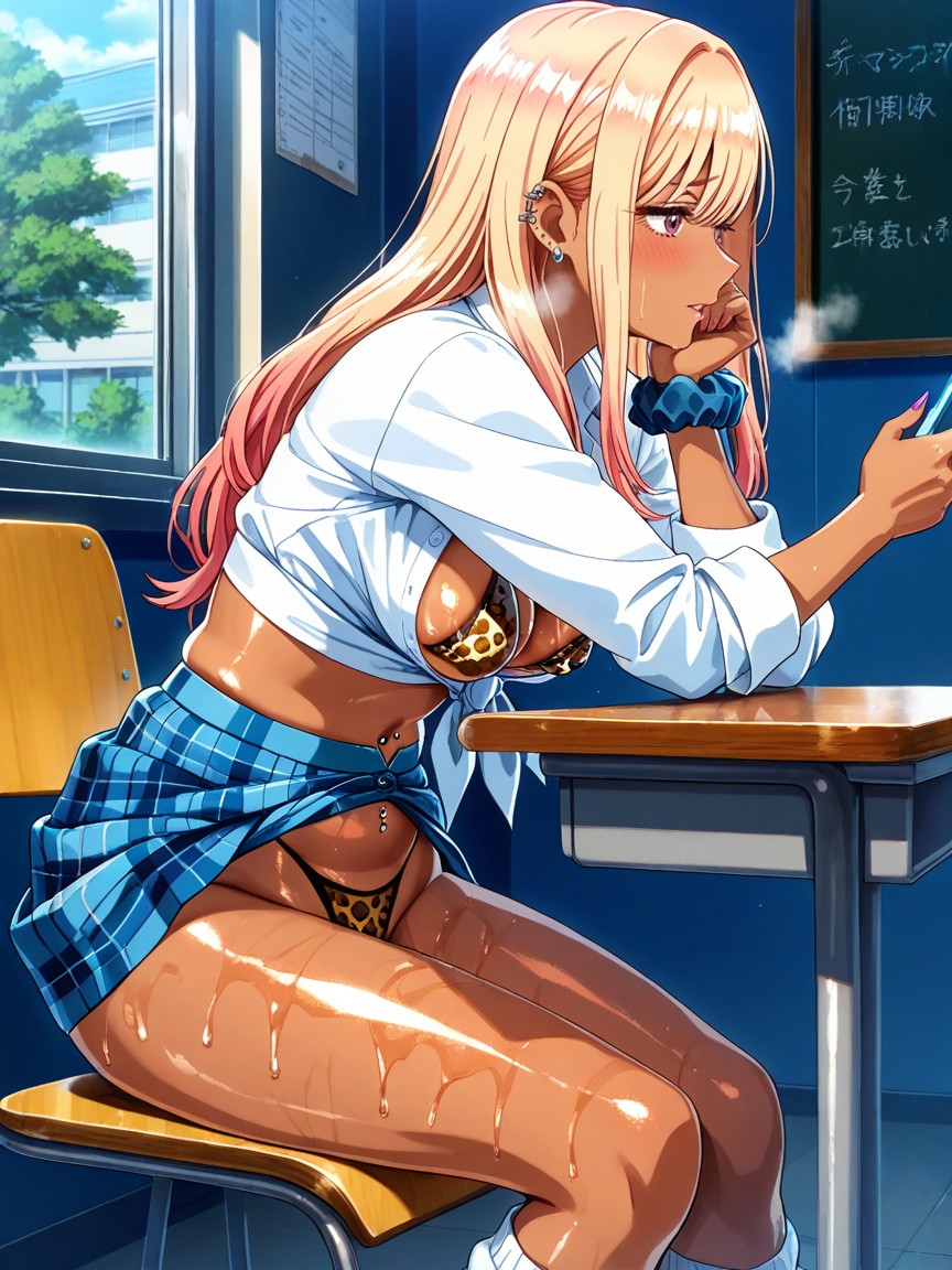 Leopar Print Thong, Sneakers, Marin From Sono Bisque Wa Koi Wo Suru Hentai AI Porn