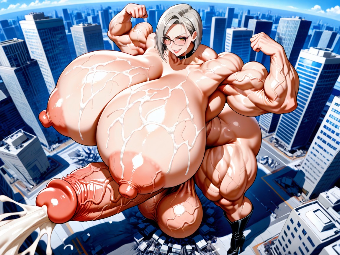 Platform High Heel Boots, Extremely Long Cock, Gigantic Muscles Hentai AI Porn