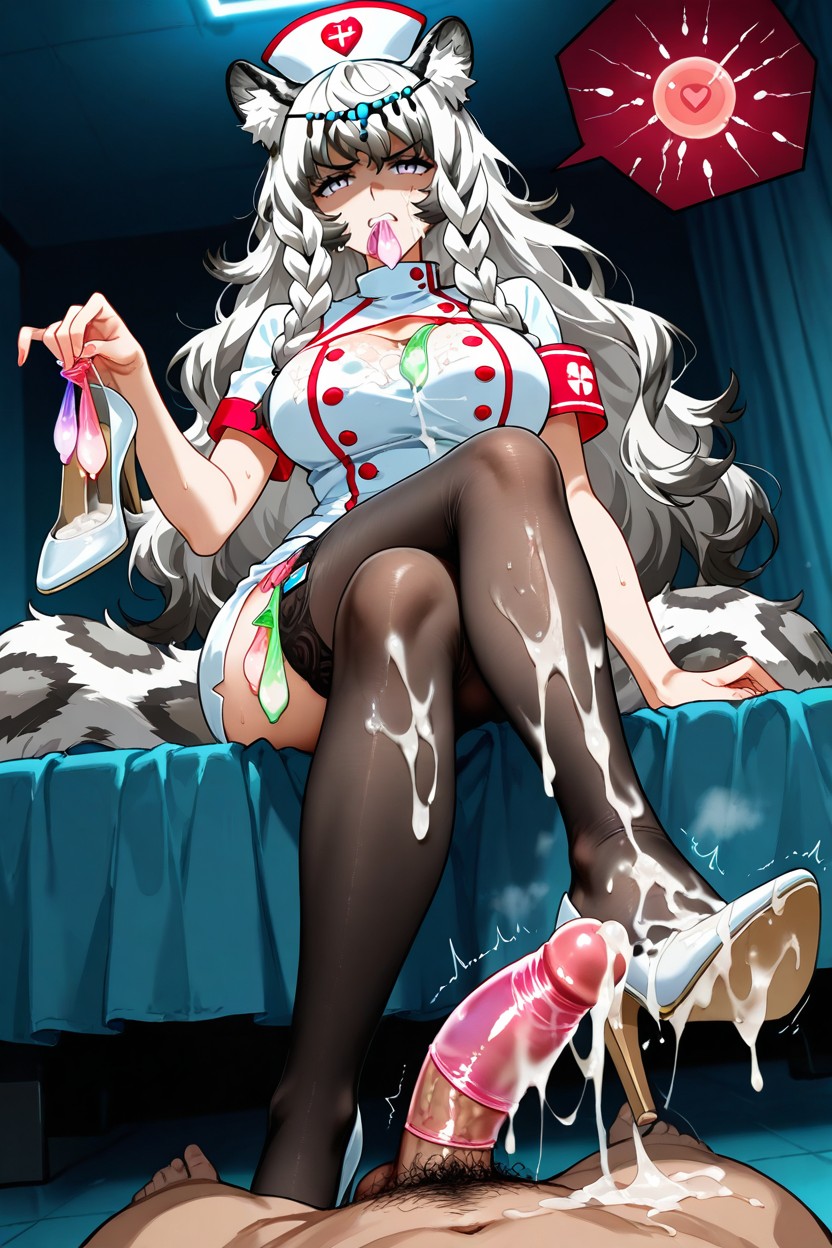 Style Anime, Sperm Covered Feet, Holding Shoe Hentai AI Porn
