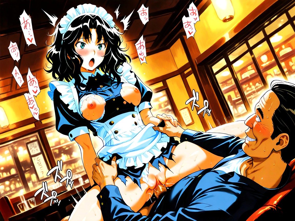 Ugly Man's Grin, Restaurant, Detailed Grab Hentai AI Porn