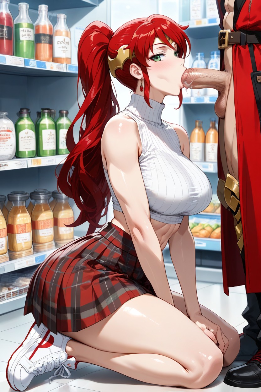 Red Hair, Side View, Large Breast Hentai AI Porn