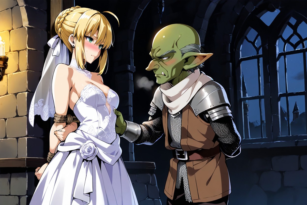Side View, In Medieval Churh, Small Breasts Hentai AI Porn