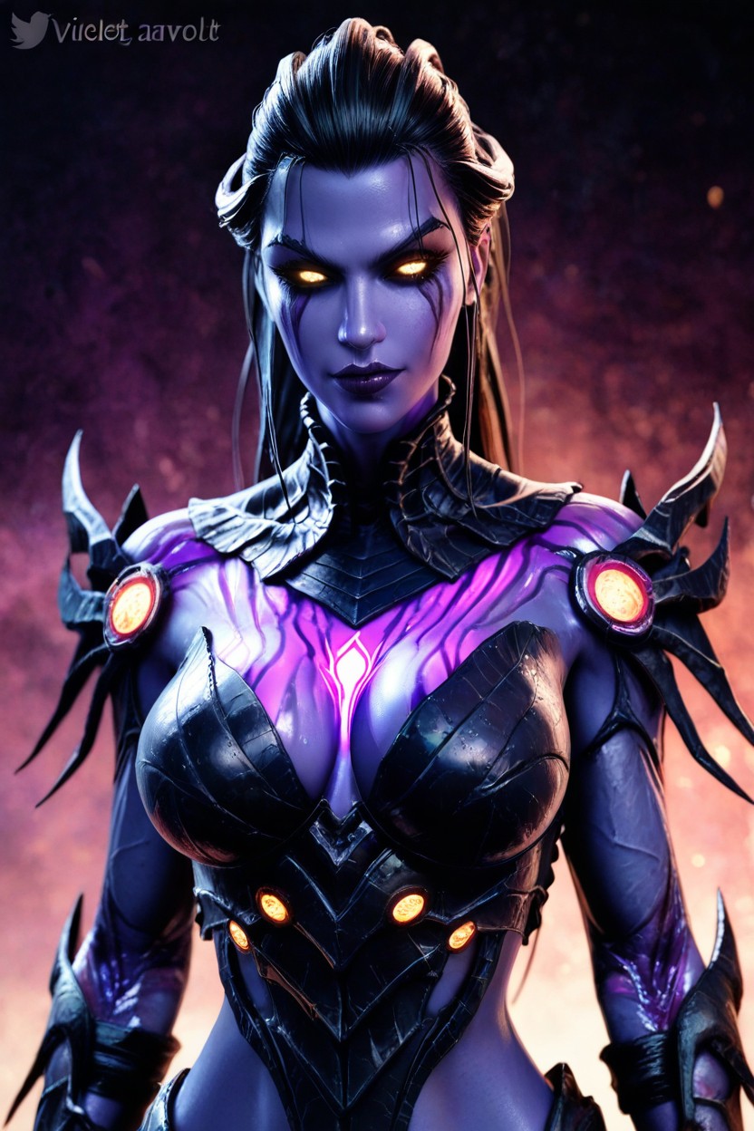 Arched Dark Eyebrows, Epic Fantasy Style, Whore Hentai AI Porn