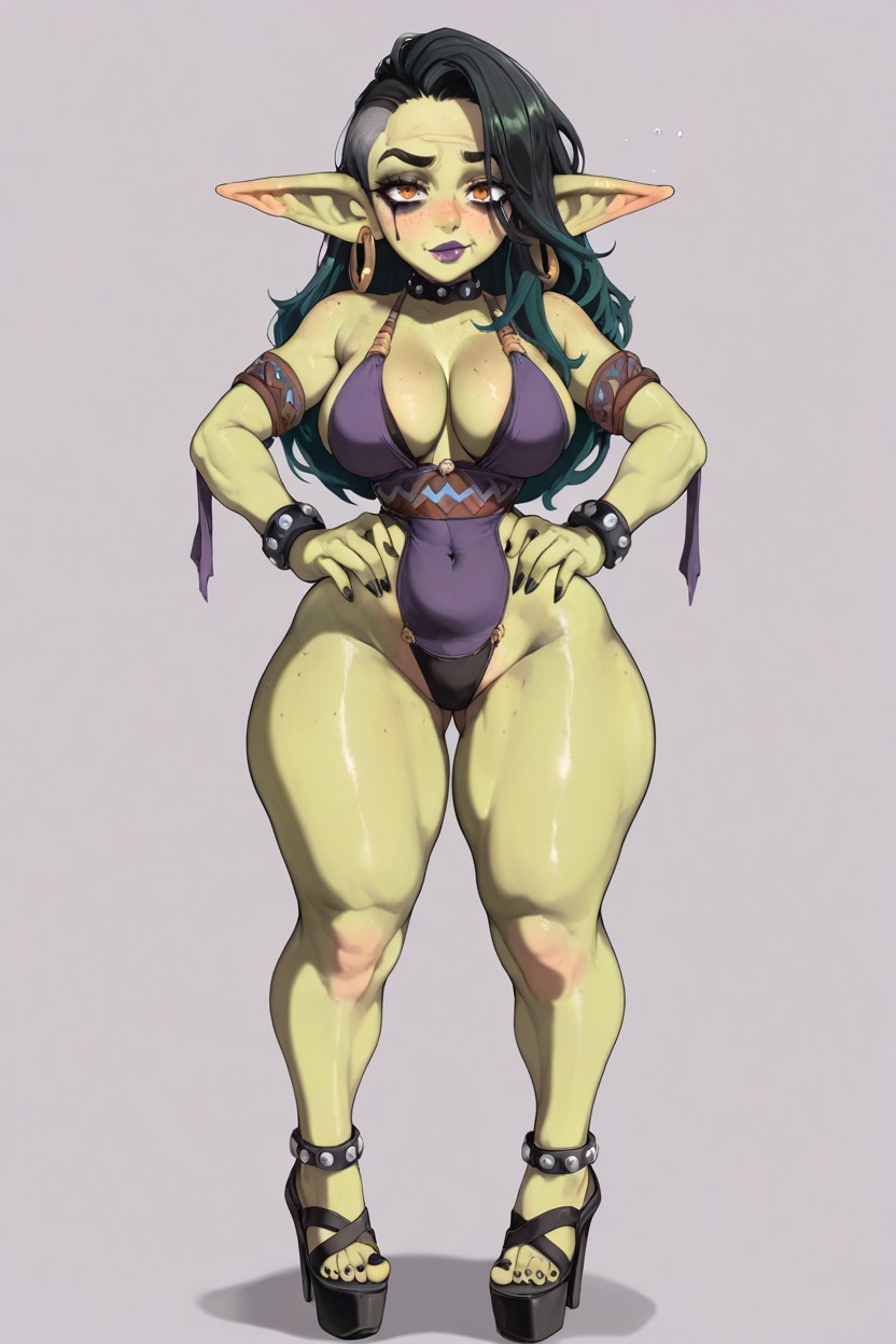 Mamimi Art Style, Hoop Earrings, Body Blush Hentai AI Porn