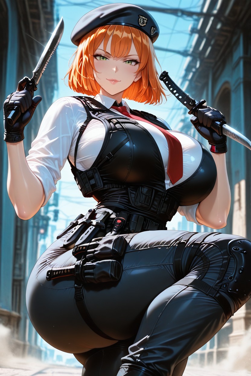 Thighs Bigger Than Waist, Rating_explicit, Black Tactical Pants Hentai AI Porn
