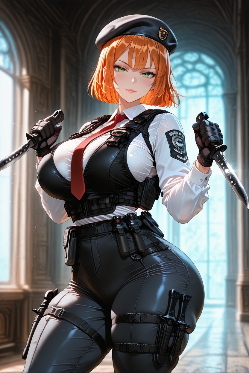 Extremely Voluptuous, Looking At Viewer, Wide Hips Hentai AI Porn