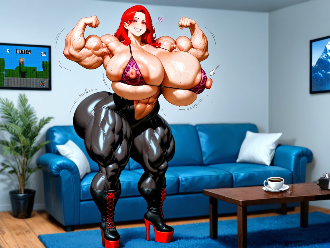 Living Room, Female Breasts, Ass Bigger Than Torso Hentai AI Porn