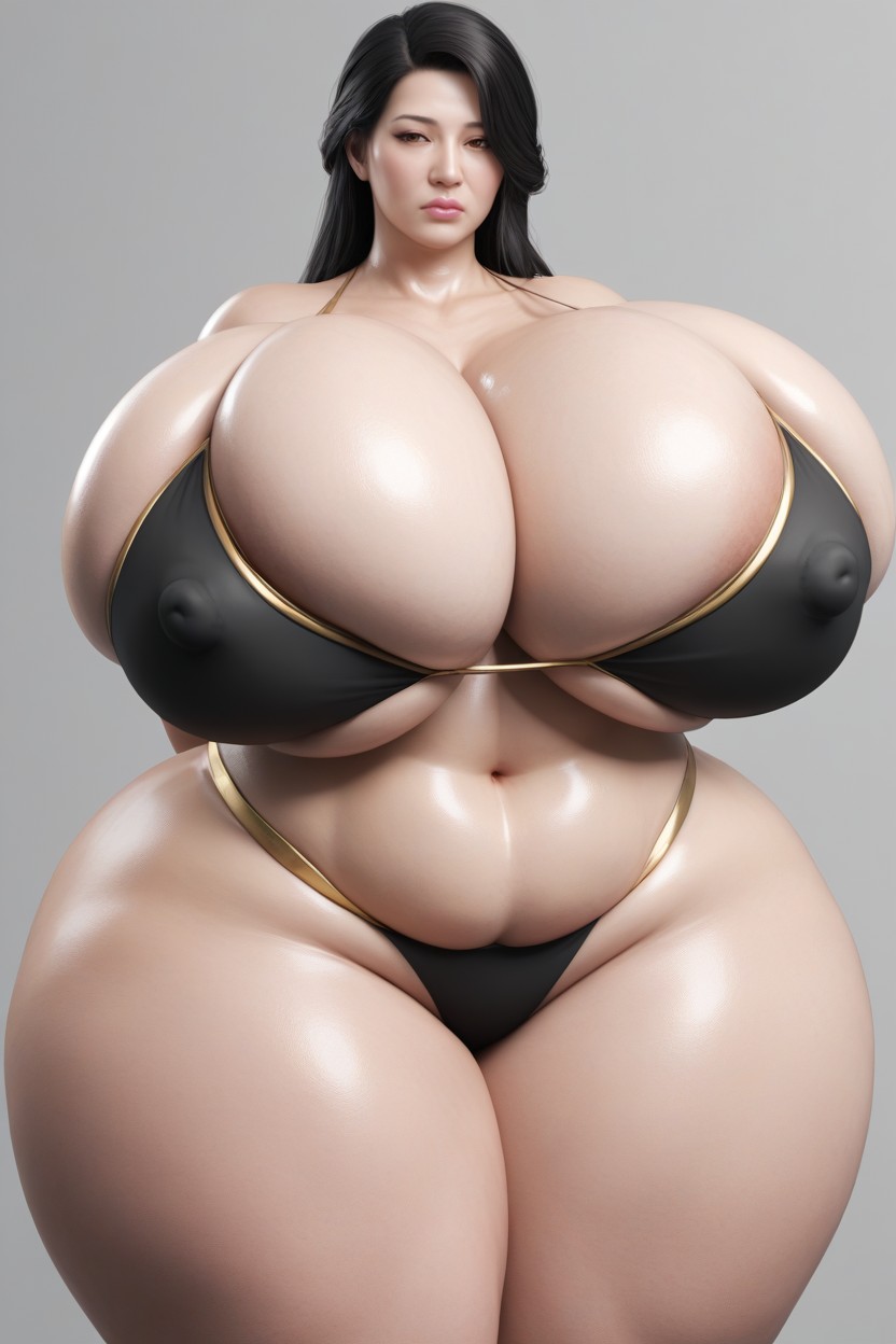 Standing, Sharp Nose, Thick Nipples Hentai AI Porn