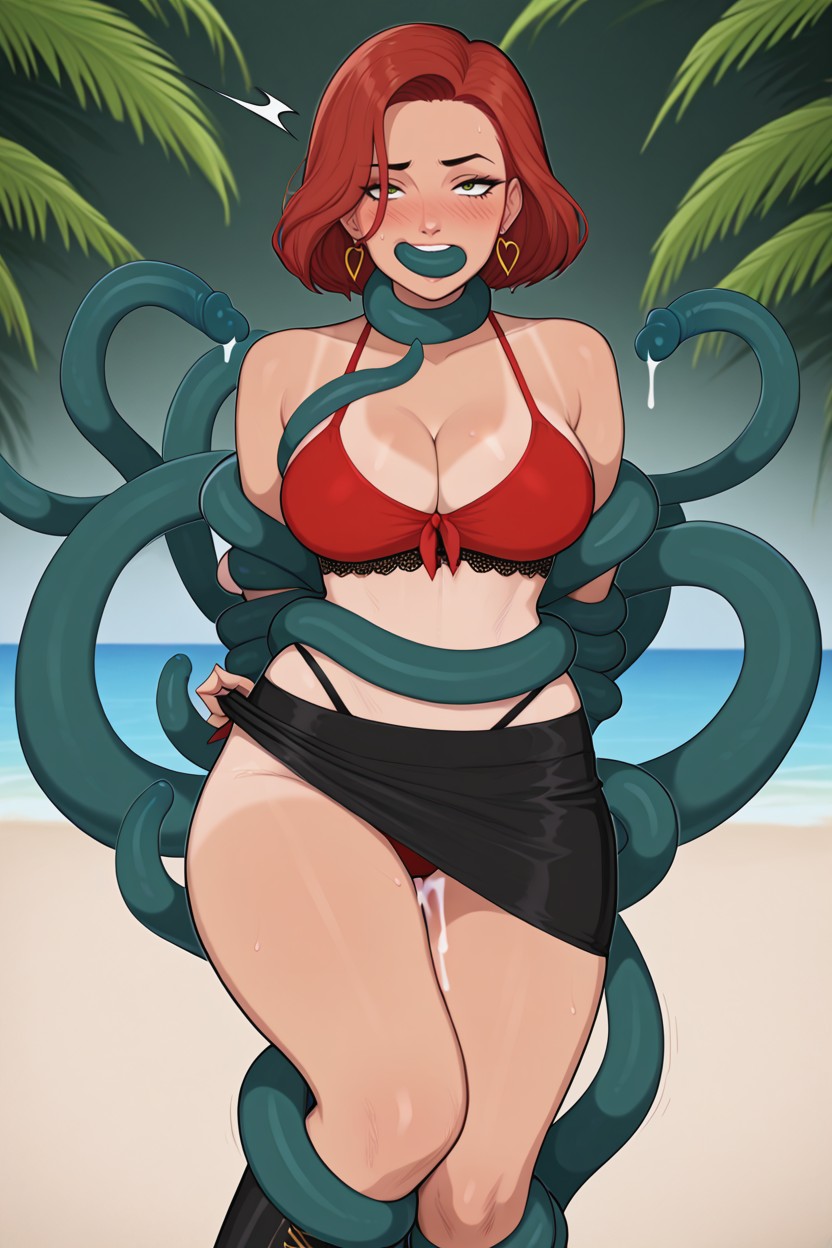 Tentacle Fuck, Front View, Extreme Close Up Hentai AI Porn