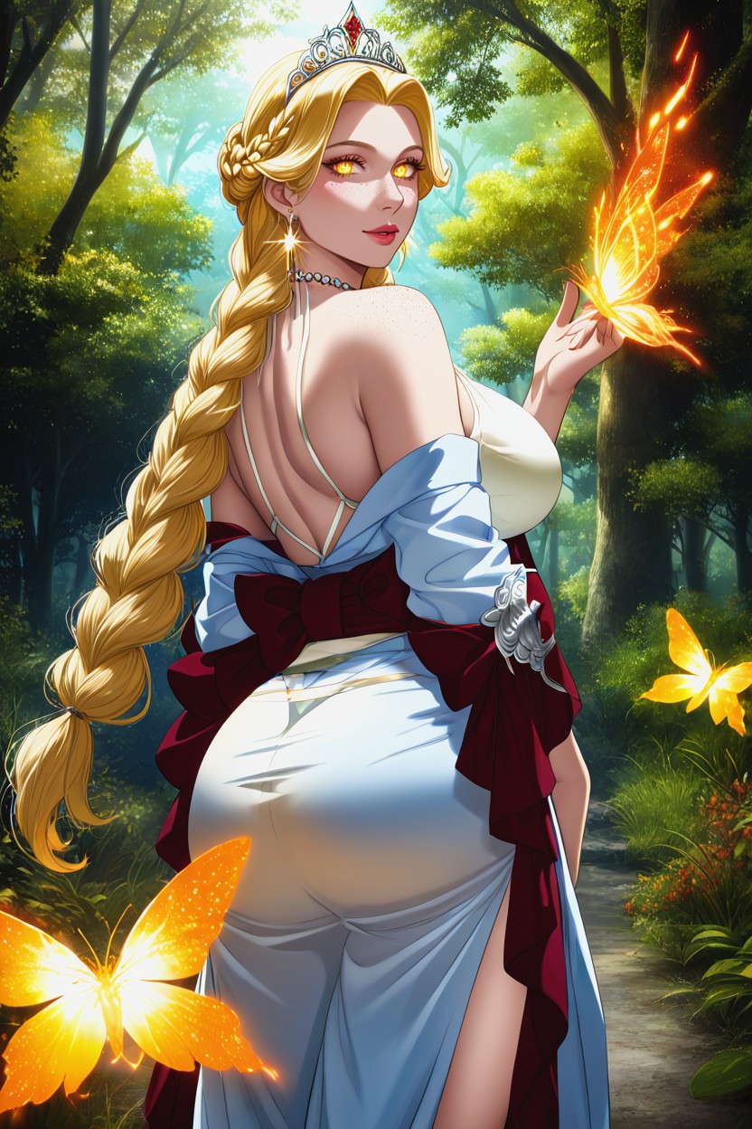 Soft Magical Lighting, 30+, A Highly Detailed Digital Artwork Of A Tall Hentai AI Porn