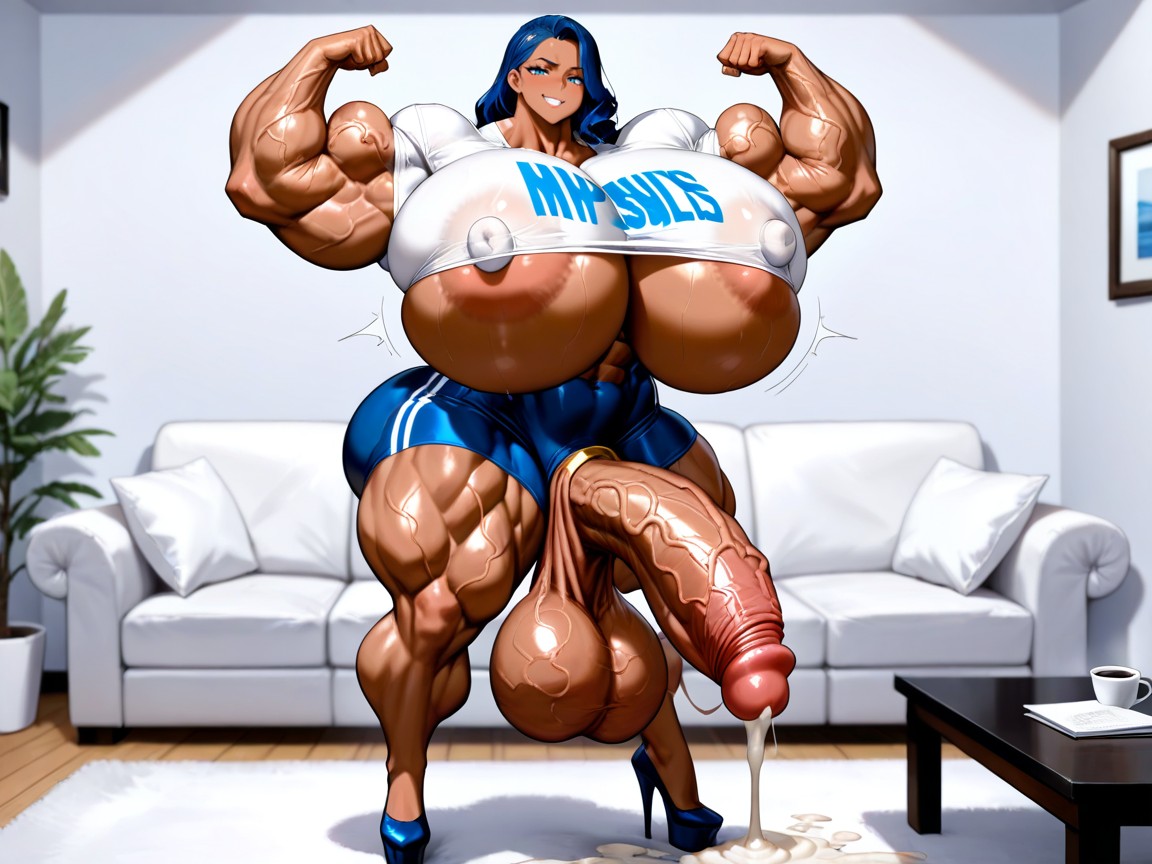 Colossal Breast, Erect Nipples, Unrealistically Large Balls Hentai AI Porn