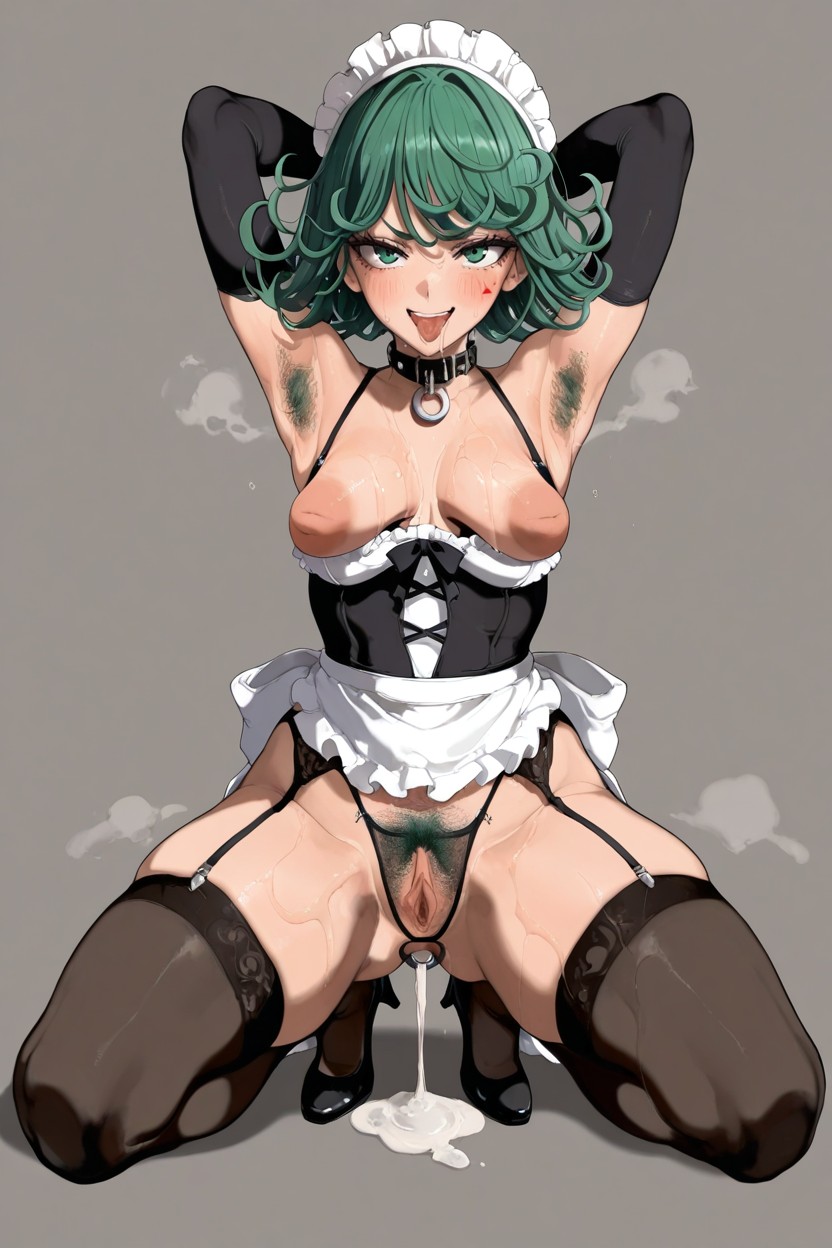 Brown Areolas, Triangle Sagging Breasts, Maid's Costume Hentai AI Porn