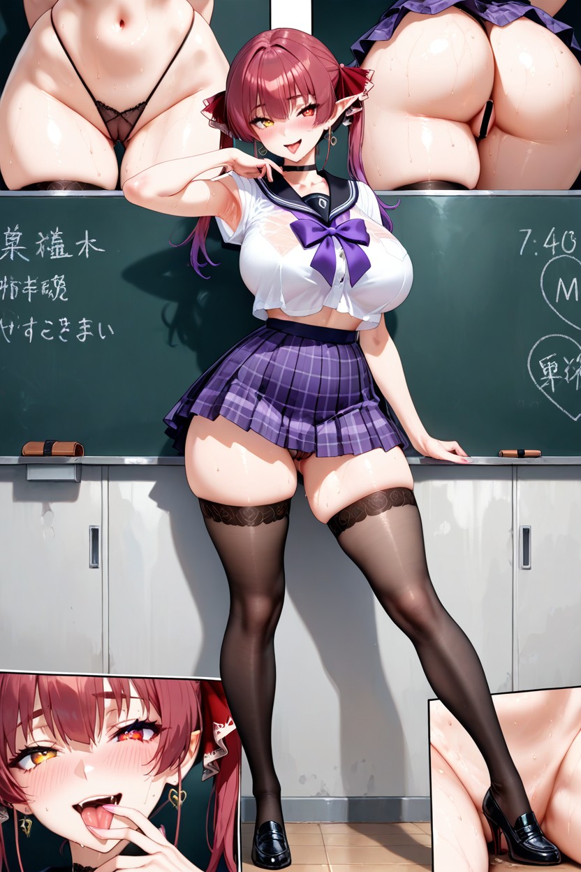 Thick Thighs, Ultra Hd, Mischievous (smiling While Blushing) Hentai AI Porn